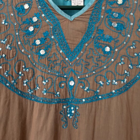 Funky People Womens Tunic Dress Size Medium Sequins Boho Festival Lightweight - Picture 3 of 9